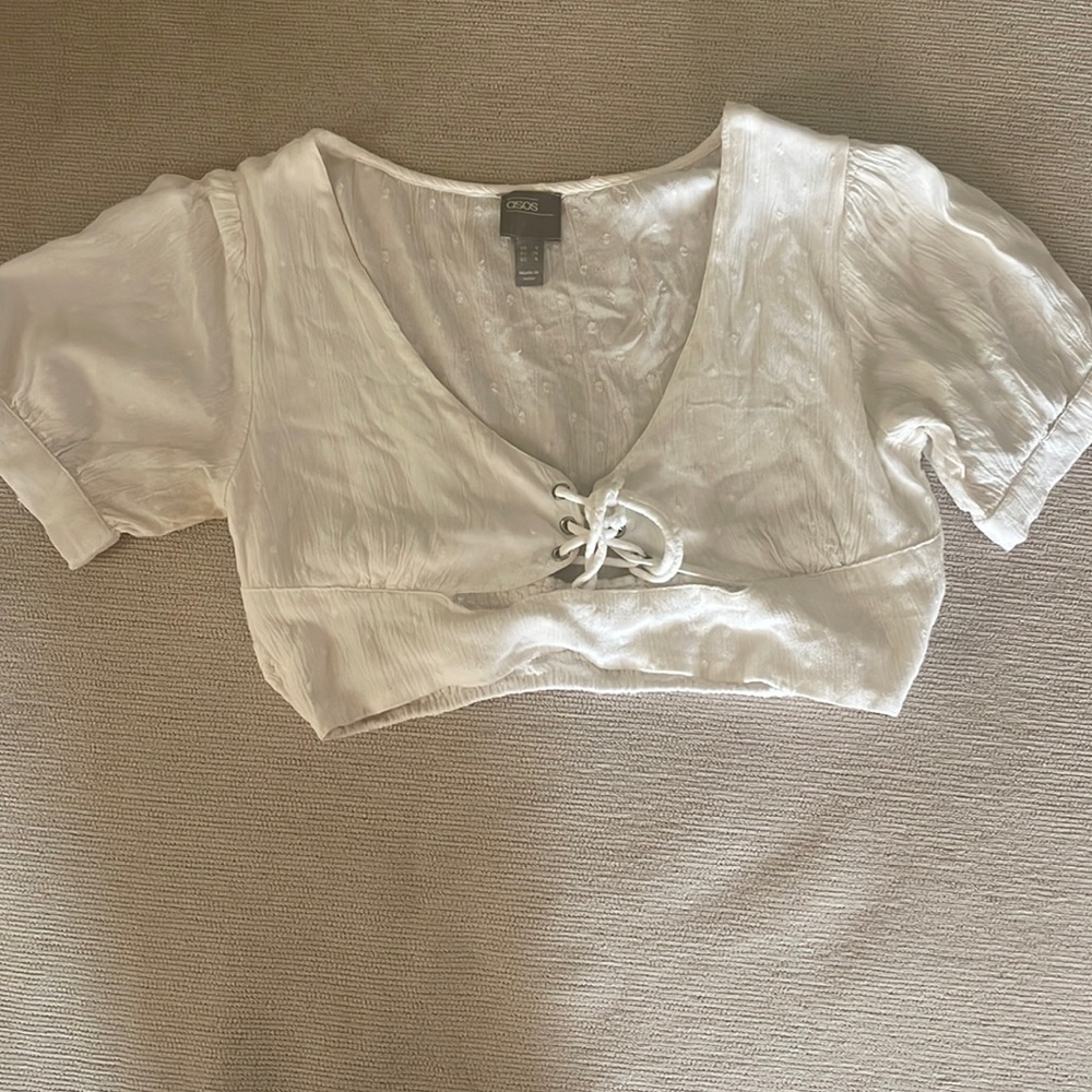 ASOS white US 4 milkmaid top